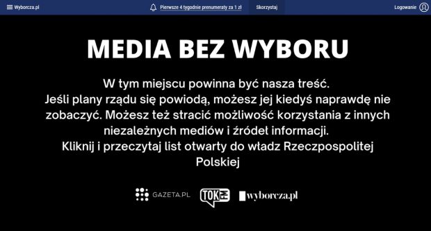 Presa independentă din Polonia și-a suspendat activitatea, în semn de protest față de un nou impozit pe veniturile din publicitate propus de guvern