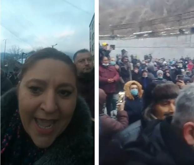 VIDEO | Diana Șoșoacă, discurs agresiv la adresa Guvernului, din mijlocul minerilor din Valea Jiului