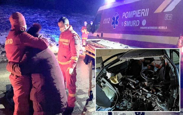 Imaginea suferinței supreme, o mamă își privește fiul mort pe șosea. Tudor a intrat cu mașina într-un zid de beton, la Iași