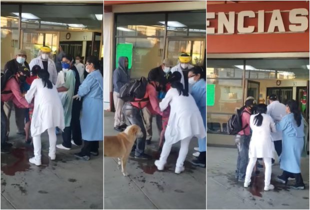 VIDEO | O femeie a născut în fața spitalului, înăuntru era  plin cu pacienți infectați cu Covid și a fost pusă să aștepte afară