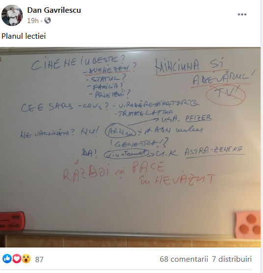 Medic de familie din Prahova, la o lecție în fața elevilor de liceu: ”SARS-CoV-2 este o armă biologică”. Reacția ministerului Sănătății