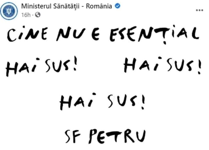 Vlad Voiculescu semnalează o postare fake care foloseşte sigla Ministerului Sănătăţii: "Această postare nu a existat niciodată pe pagina instituţiei"