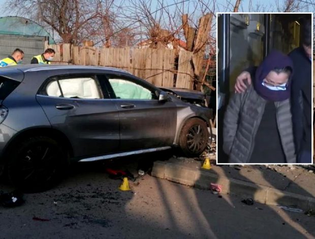 Șoferița care a intrat cu Mercedesul în două fete și le-a ucis a mers doar 150 m cu mașina și acul din bord s-a oprit la 107 km/h, spun martorii
