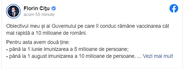 Florin Cîțu: Am putea renunța la mască pe 1 august. Care e condiția