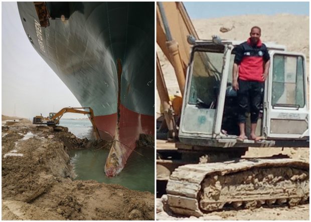 Excavatoristul care a deblocat Canalul Suez a dormit 18 ore în 6 zile. Doi colegi au refuzat să lucreze sub nava eșuată