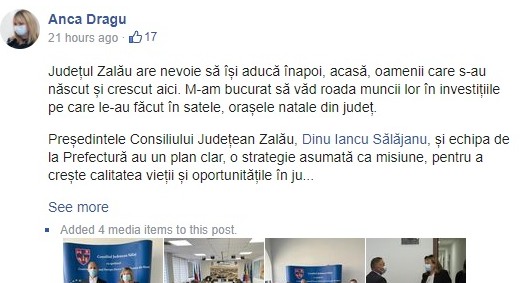 Şefa Senatului, gafă cu „județul Zalău” pe Facebook. Cum a reparat-o Anca Dragu și reacţia lui Dacian Cioloş