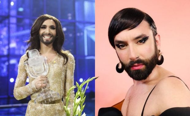 Conchita Wurst, câștigătorul Eurovision 2014, în lenjerie intimă. Promovează brandul de haine al Rihannei