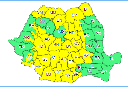 Cod portocaliu de ploi torențiale și grindină în București și în mai multe localități din Ilfov