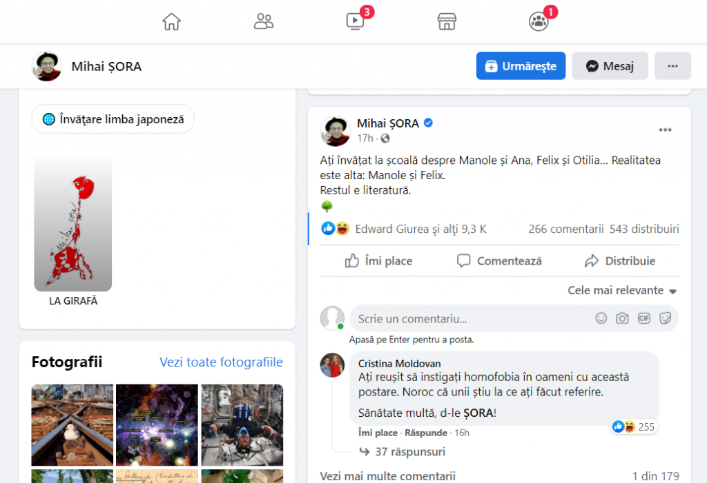 Mihai Șora, amenințat cu procese de Dan Voiculescu după o postare pe Facebook