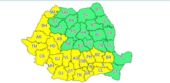 România, sub avertizare de vijelii și ploi torențiale, dar și de caniculă. Urmează zile sufocante