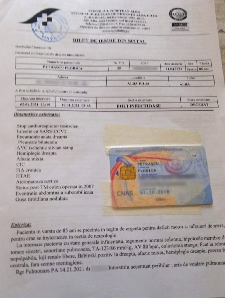 Și-a pierdut mama după ce a fost infectată cu COVID în spital și le spune medicilor: „Dacă vă pasă de pacienți, vaccinați-vă!”