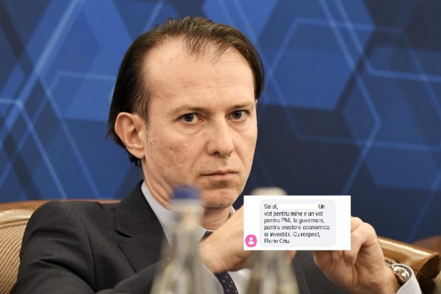 FOTO. Sms-ul transmis de Florin Cîțu către liberali cu câteva ore înainte de congresul PNL