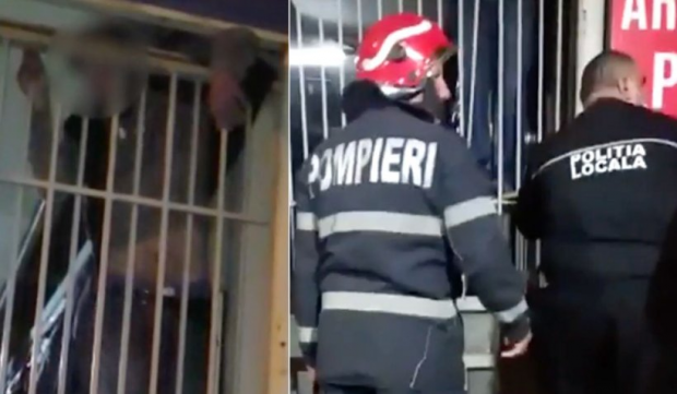 Un hoț din Buzău, ajutat de poliție, după ce s-a blocat într-un gard. Era la furat într-un centru comercial