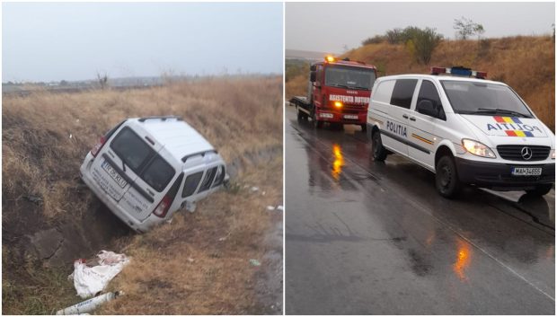 Patru pacienți din Teleorman care făceau dializă au fost răniți, după ce ambulanța în care se aflau a ajuns în șanț