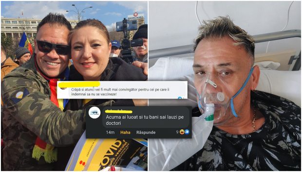 Linșaj online în urma mărturiei unui antivaccinist, infectat cu COVID. „Ar trebui să nu fii primit în spital” vs „Ai luat și tu bani să îi lauzi pe doctori?”