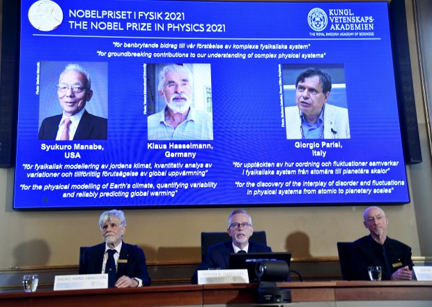 Premiul Nobel pentru fizică 2021, împărțit de trei cercetători, pentru contribuţii inovatoare în înţelegerea climei şi a sistemelor fizice complexe