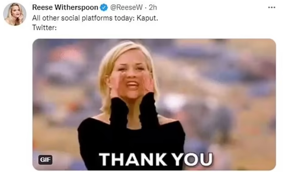 Reese Witherspoon, Snoop Dogg și Usain Bolt au glumit pe Twitter, după ce Facebook, Instagram și WhatsApp au picat