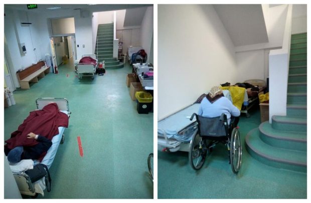 Imagini dramatice la „Marius Nasta”, unde și pe holuri sunt paturi cu bolnavi de COVID. „Cel mai dificil e să asigurăm oxigenul”