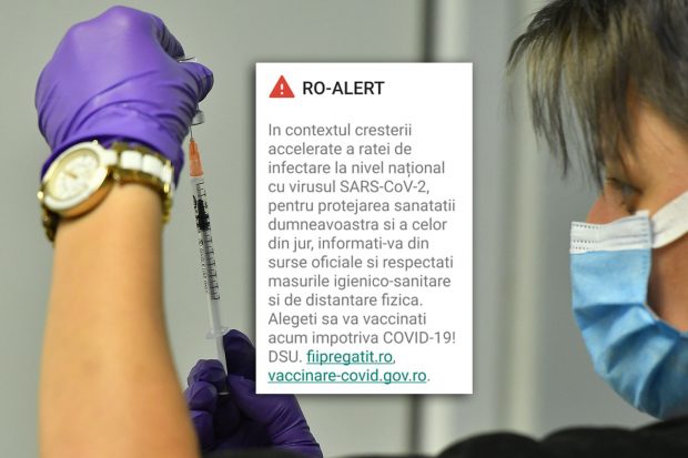 Mesaj RO-Alert cu îndemn la imunizare, trimis de autorități: „Alegeți să vă vaccinați acum”