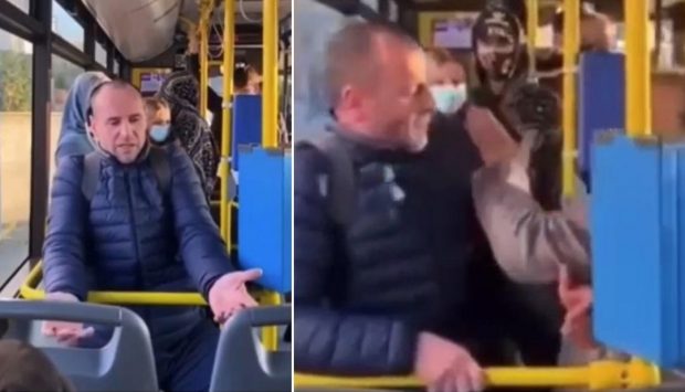 Bărbat din Cluj pălmuit de o femeie în autobuz pentru că nu purta mască de protecție anti-COVID