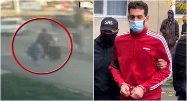 Bărbatul care a ucis-o pe fetița de 4 ani a concubinei, la Arad, filmat cum căra corpul fără viață al micuței într-un geamantan