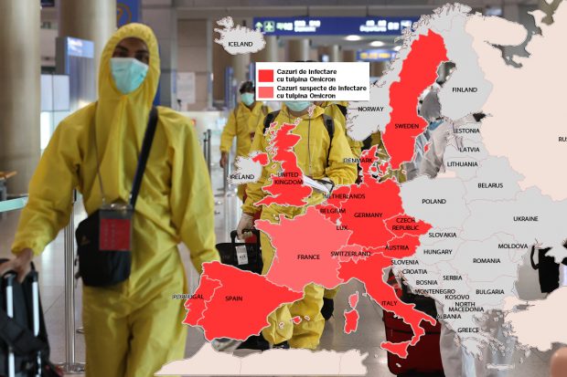 HARTĂ | Tulpina Omicron era deja în Europa când a fost identificată în sudul Africii, arată testele. Țările care au anunțat cazuri