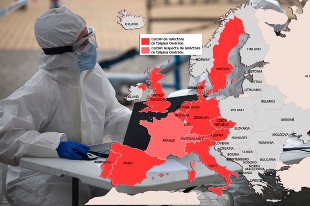HARTĂ | Tulpina Omicron era deja în Europa înainte să fie identificată în sudul Africii, arată testele. Țările care au anunțat cazuri