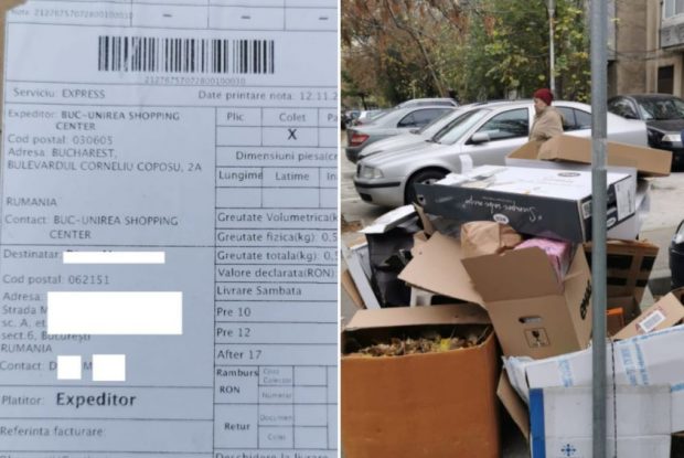 O bucureșteancă a primit acasă gunoiul pe care l-a aruncat în stradă, însoțit de o amendă