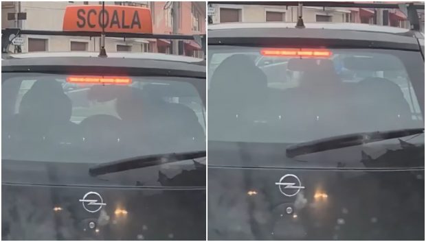 Instructoare auto din Caransebeș filmată când lovește un elev în timpul orelor de condus