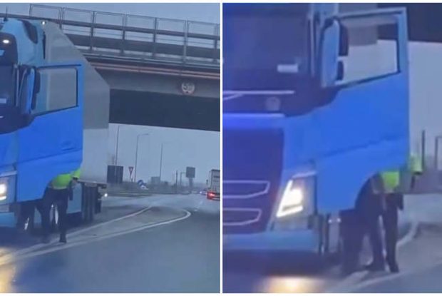 Primele explicații în cazul polițistului care a amenințat cu arma un șofer de TIR: „Șoferul, agresiv prin vorbe și comportament”