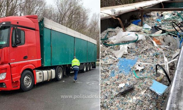 Peste 40 de tone de deșeuri aduse din Italia și Ungaria, descoperite la frontieră