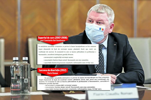 Ministrul Florin Roman a trimis ziarului 10 pagini din lucrarea de master, care sunt 100% copiate. Transformarea digitală a României condusă de un plagiator