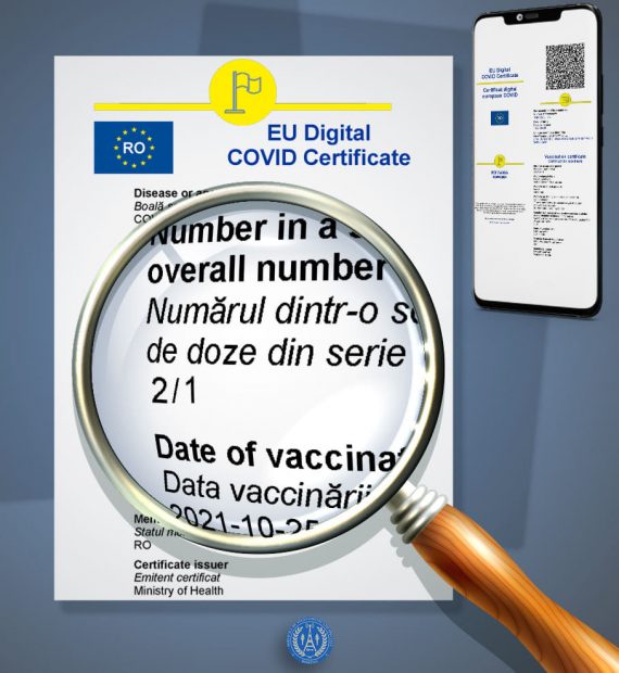 Noile marcaje pe certificatele digitale UE COVID, adaptate conform noilor norme europene de codificare