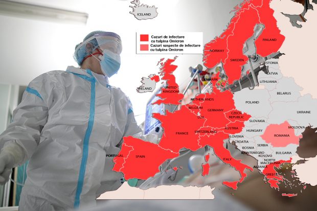 Omicron a înroșit Europa. Franța, Grecia și Finlanda au anunțat azi primele cazuri de infectare cu noua tulpină