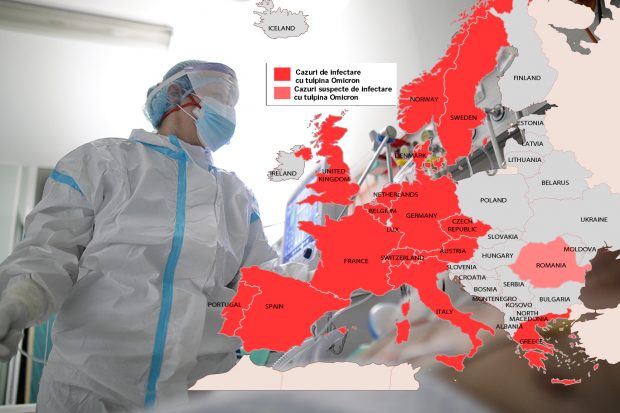 Omicron a înroșit Europa. Franța și Grecia au anunțat azi primele cazuri de infectare cu noua tulpină