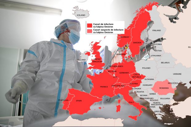 Omicron a înroșit vestul Europei. Franța, a 14-a țară europeană care anunță cazuri de infectare cu noua tulpină