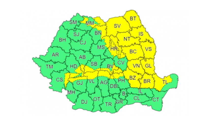 Noi alerte meteo: Ninsori abundente, viscol și polei până marți dimineață. Care sunt zonele afectate