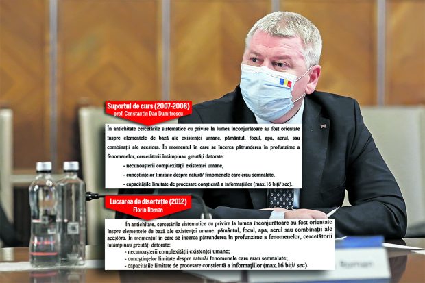 Ministrul Florin Roman a trimis ziarului 10 pagini din lucrarea de master, care sunt 100% copiate. Transformarea digitală a României, condusă de un plagiator