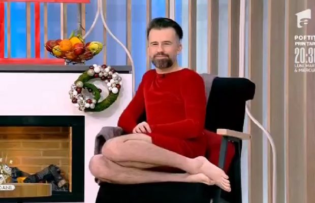 Florin Ristei, în rochie la TV. Motivul pentru care a venit îmbrăcat în femeie la emisiune