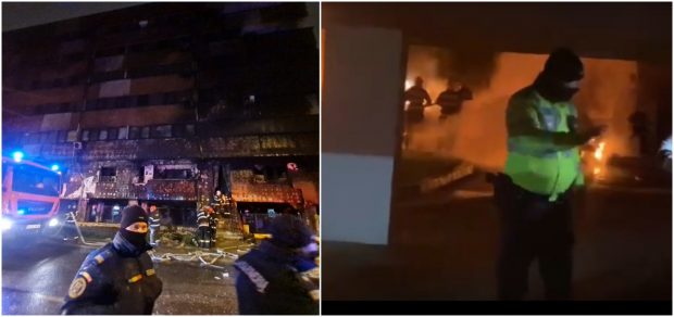 8 oameni la spital, după un incendiu într-un bloc din Constanța. Locatari evacuați cu scările pompierilor