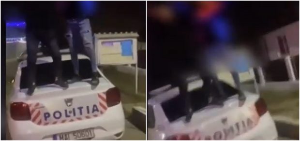 Doi adolescenți din Vrancea s-au urcat pe o autospecială de Poliție și s-au filmat dansând manele. A fost deschis un dosar penal