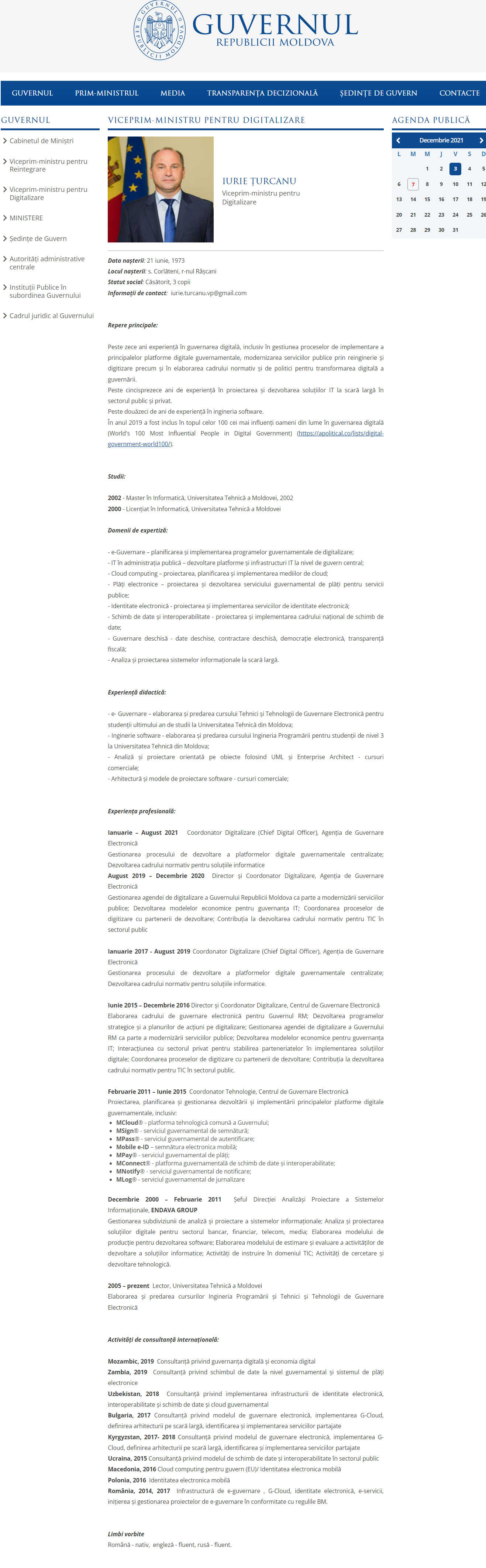 Comparația dintre CV-urile miniștrilor Digitalizării din România și din Republica Moldova