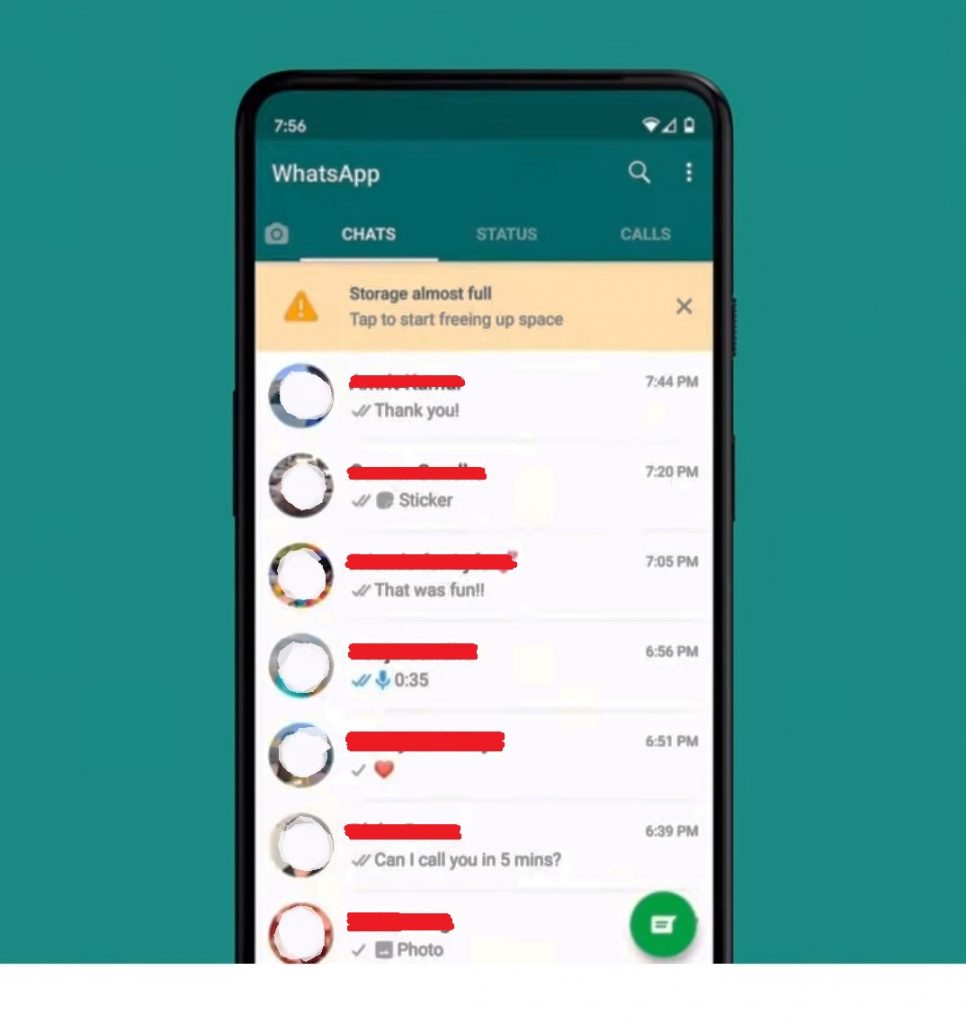 Avertizare WhatsApp ca ai spatiul de stocare full