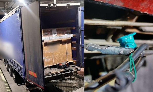 Douăzeci de migranți ascunși printre paleți cu aluminiu, bobine și mobilă, depistați de polițiștii de frontieră din Arad