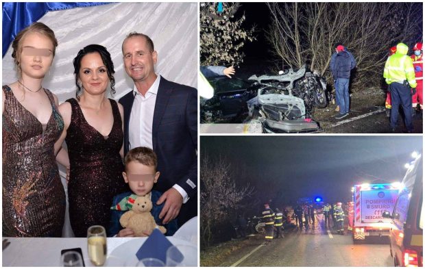 Familie distrusă pe DN67, de un șofer de 19 de ani, cu BMW cu volan pe dreapta. Mama, tata și un unchi – morți, copiii – în comă la spital