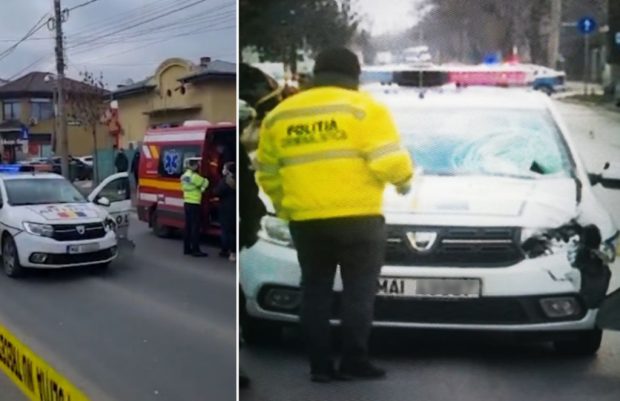 Două fete, de 11 și 13 ani, lovite de mașina de poliție când traversau. Una dintre ele a murit