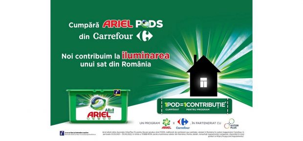POD cu POD luminezi o casă – campania Ariel și Carrefour, în parteneriat cu ViitorPlus, se extinde într-o nouă comunitate