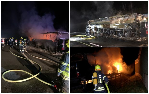Un autocar cu 13 români în el s-a aprins în mers, în Austria, și s-a făcut scrum