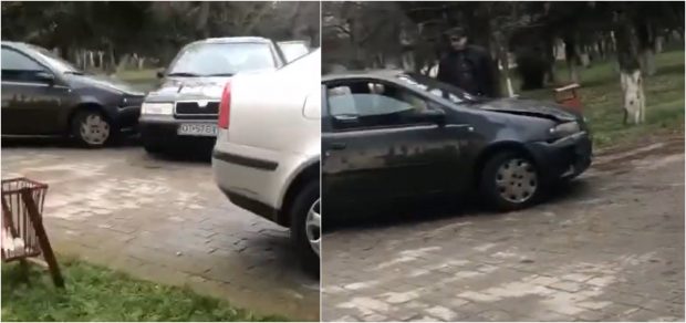 Bătaie între doi bărbați din Caracal. Și-au lovit mașinile, după care unul dintre ei și-a făcut dreptate cu parul