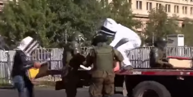 Cu stupii la miting: Polițiști chilieni, înțepați de albine la o demonstrație a apicultorilor